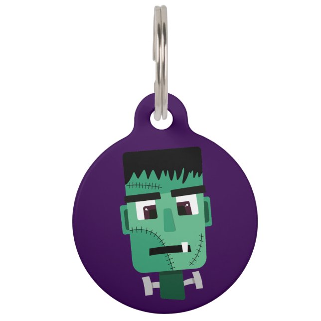 Frankenstein Monster's Head Pet Tag (Front)