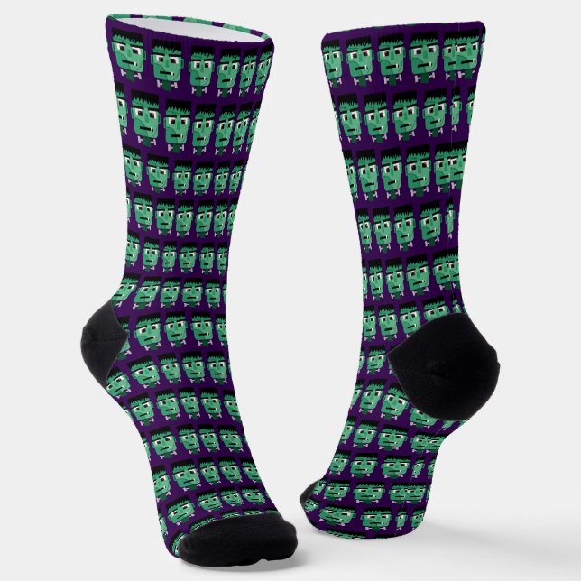 Frankenstein Monster's Head Socks (Angled)