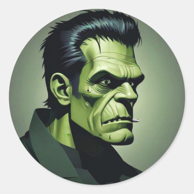 frankenstein round stickers (Front)
