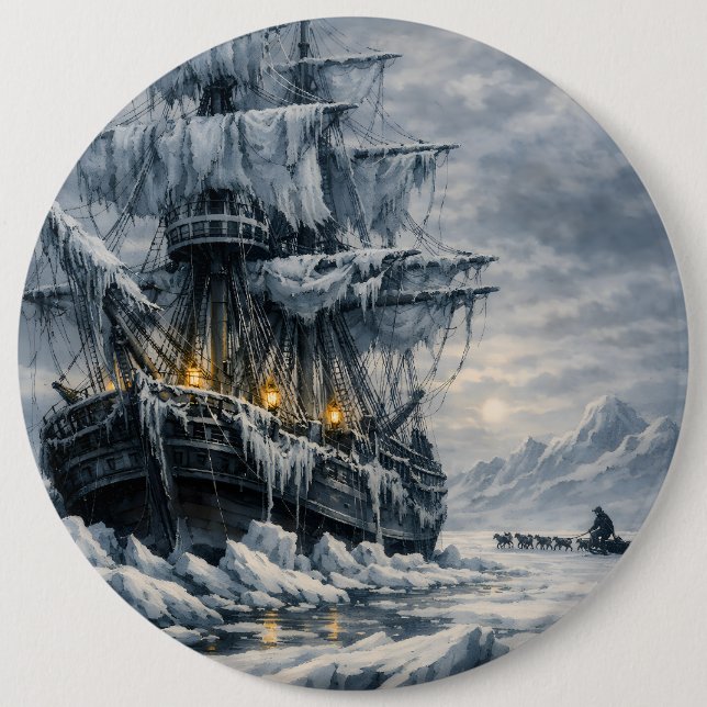 Frankenstein’s Arctic Pursuit by BurnsInHell 6 Cm Round Badge (Front)