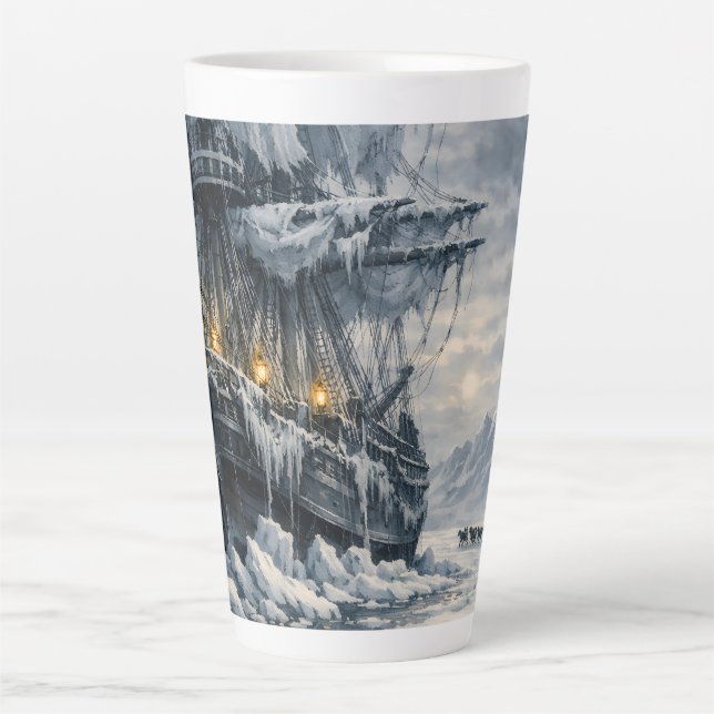Frankenstein’s Arctic Pursuit by BurnsInHell Latte Mug (Front)