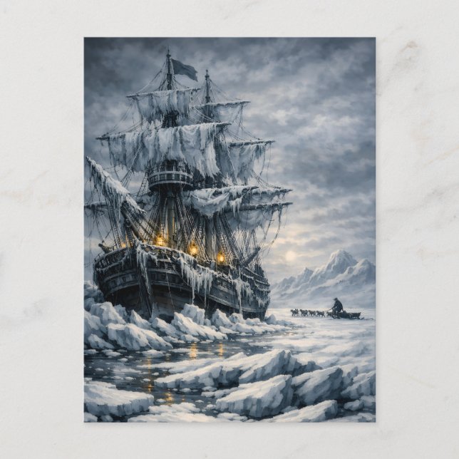 Frankenstein’s Arctic Pursuit by BurnsInHell Postcard (Front)