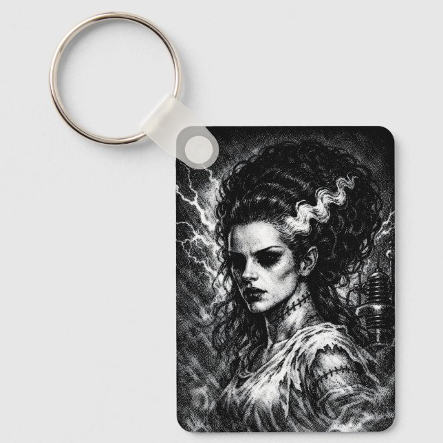 Frankenstein’s Bride — Resurrected by BurnsInHell Key Ring (Front)
