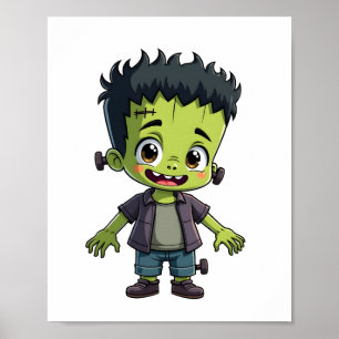 Frankenstein�s Monster � Cute Halloween Cartoon Sh Poster