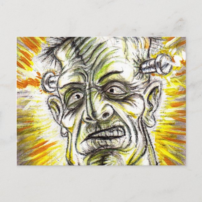 FRANKENSTEIN SHOCK POSTCARD (Front)