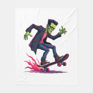 Frankenstein Skater � Cool Halloween Streetwear Sh Fleece Blanket