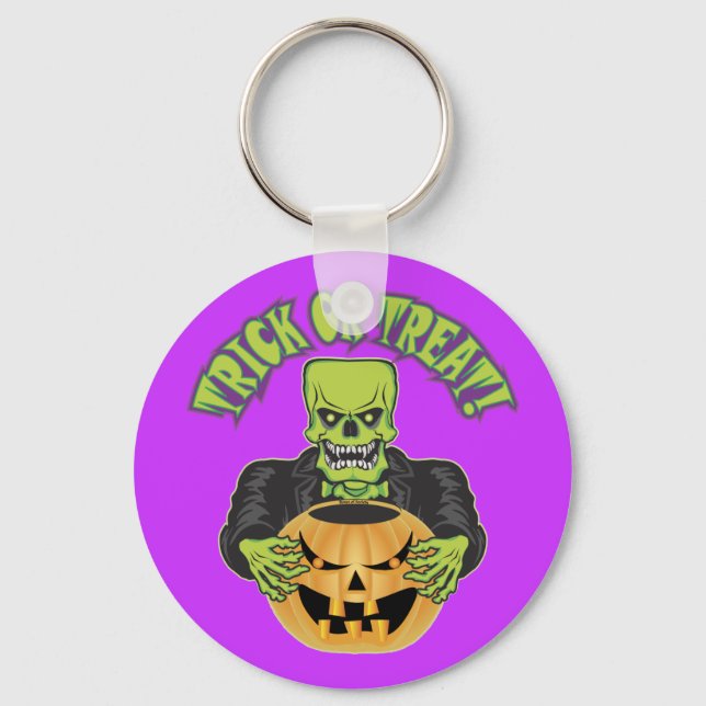 Frankenstein Skull Key Ring (Front)