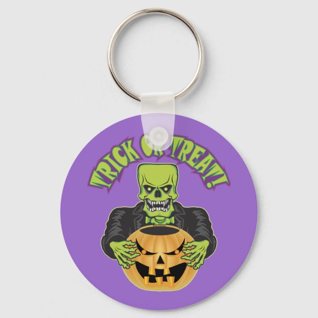 Frankenstein Skull Key Ring (Front)