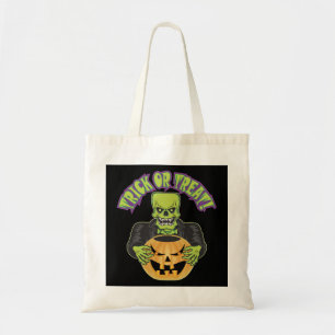 Frankenstein Skull Tote Bag
