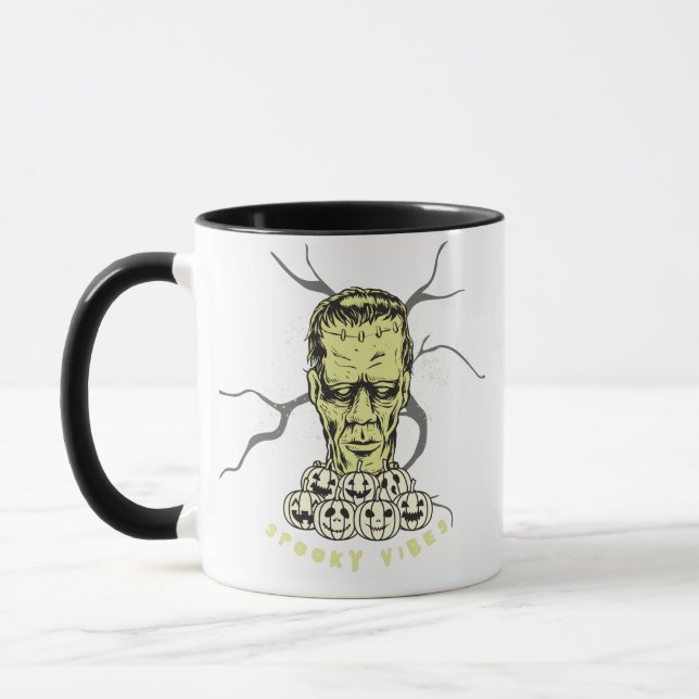 Frankenstein Spooky Vibes Halloween Mug (Left)