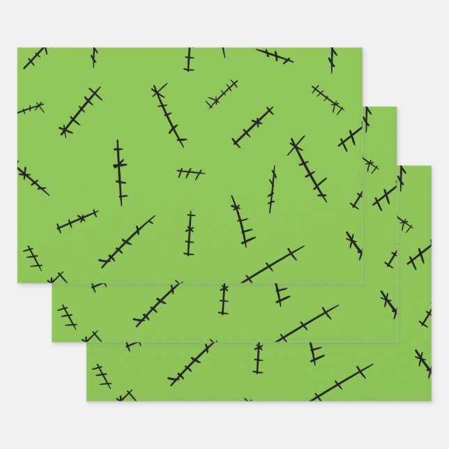 Frankenstein Stitches Wrapping Paper Sheet (Set)