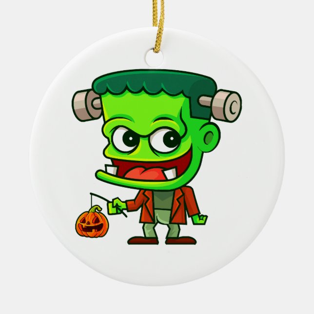 Frankenstein Toon Ceramic Tree Decoration (Front)