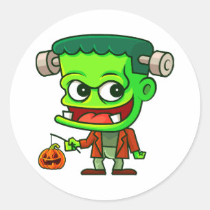 Frankenstein Toon Classic Round Sticker