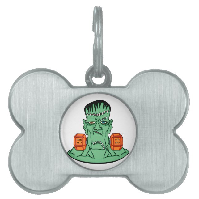 Frankenstein under weights pet name tag (Front)