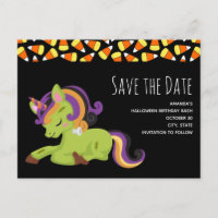 Frankenstein Unicorn Birthday Save the Date