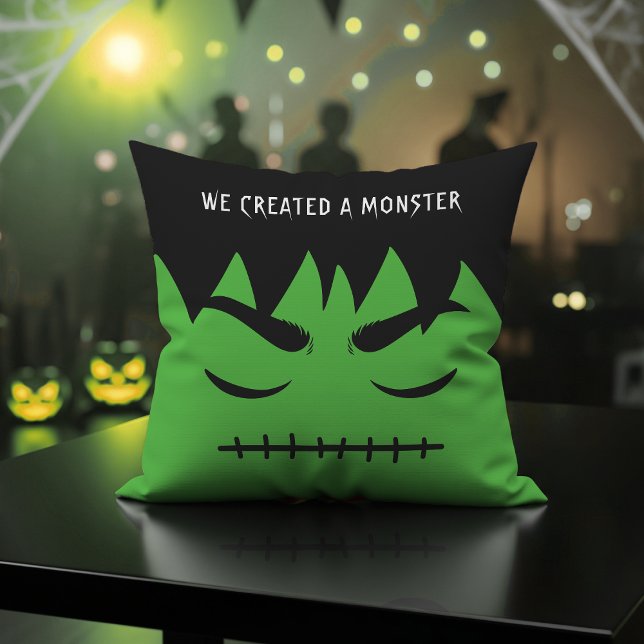 Frankenstein We Created a Monster Halloween Cushion (Frankenstein We Created a Monster Halloween Throw Pillow
)