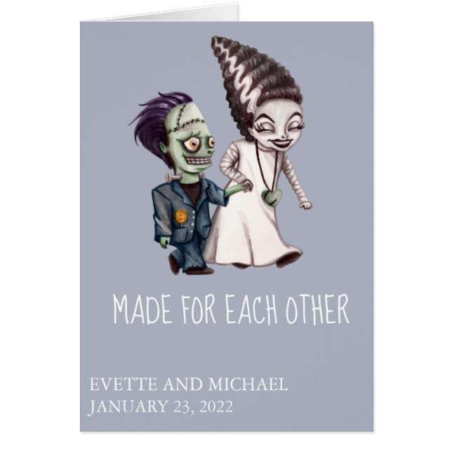 Frankenstein Wedding Congratulations Halloween (Front)