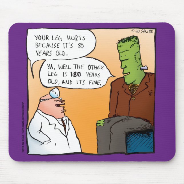 Frankensteins Doctor Cartoon Mouse Mat (Front)