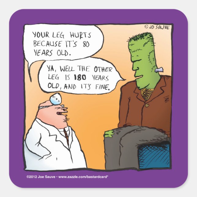 Frankensteins Doctor Cartoon Square Sticker (Front)