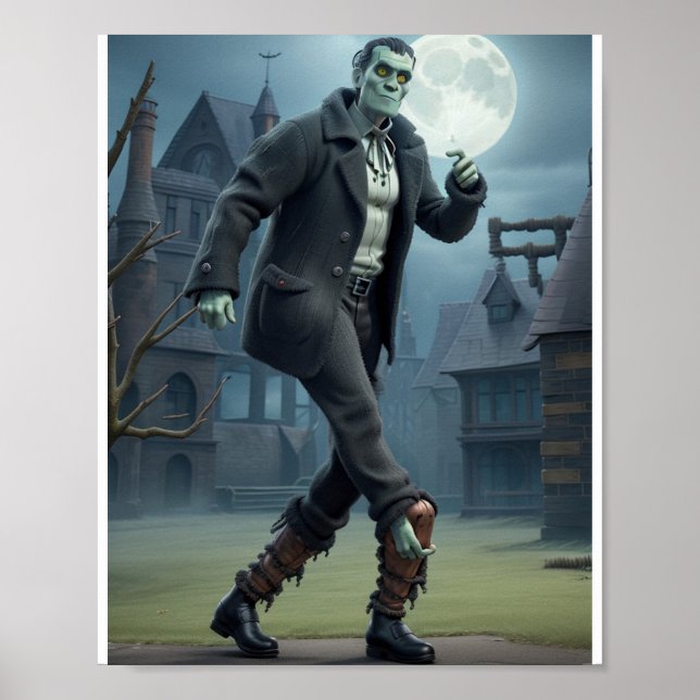 Frankenstein's monster did the moonwalk poster (Front)