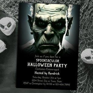 Frankenstein's Monster Halloween Costume Party Invitation