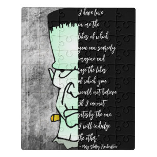 Frankenstein's Monster, Shelley Love & Rage Quote Jigsaw Puzzle