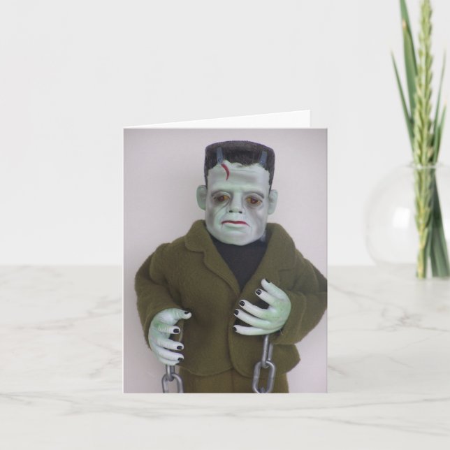 Frankenstien Monster Halloween Note Card (Front)