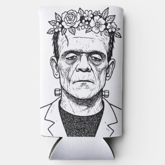 FRankenstien with a flower crown Seltzer Can Cooler