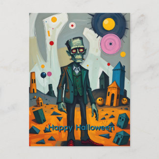 Frankenstien's Monster Happy Halloween  Holiday Postcard