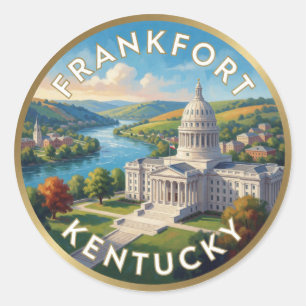 Frankfort Kentucky Bluegrass Travel Classic Round Sticker