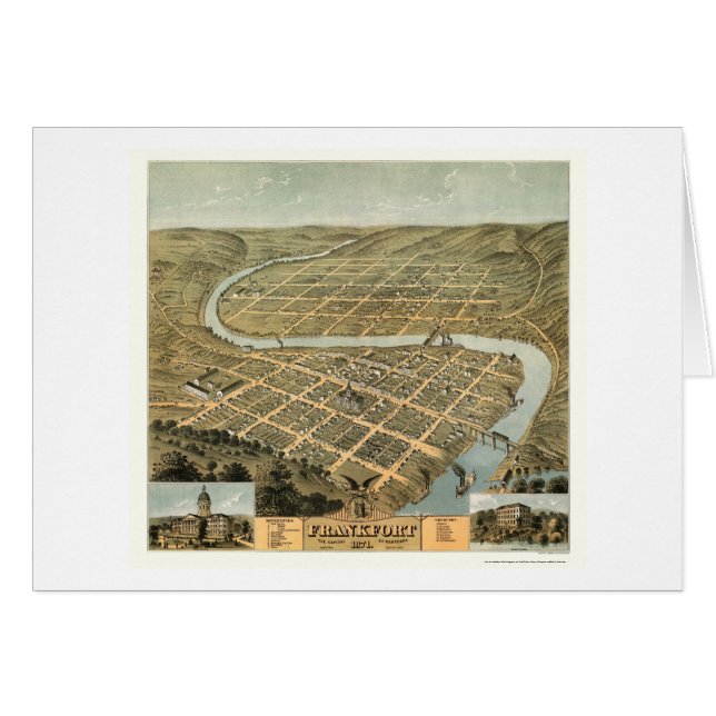 Frankfort, KY Panoramic Map - 1871 (Front Horizontal)