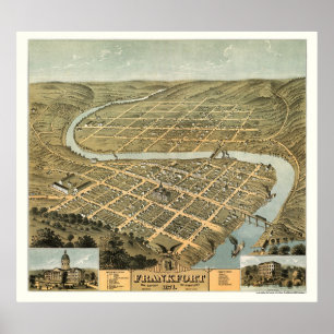 Frankfort, KY Panoramic Map - 1871 Poster