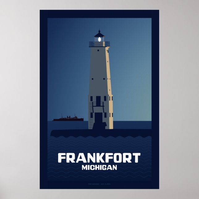 Frankfort Lighthouse, Michigan Poster (Front)