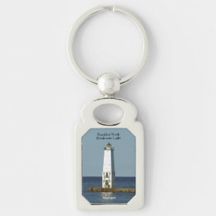 Frankfort North Breakwater Light metal key chain
