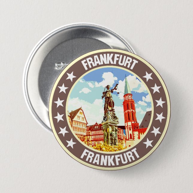 Frankfurt                                          7.5 cm round badge (Front & Back)