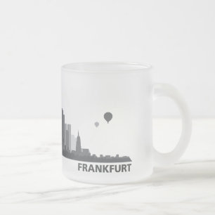 Frankfurt City Skyline Tasse v Becher Frosted Glass Coffee Mug