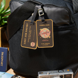 Frankfurt FFM Germany Retro Vintage Travel Luggage Tag