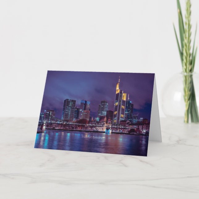 Frankfurt Germany at night Card (Front)