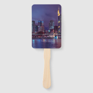 Frankfurt Germany at night Hand Fan