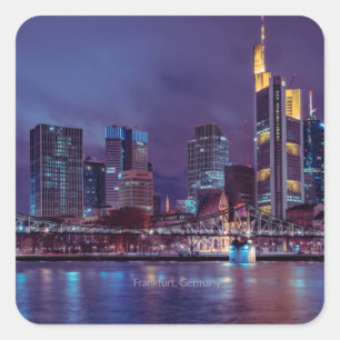 Frankfurt Germany at night Square Sticker