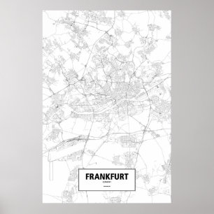 Frankfurt, Germany (black on white) Poster