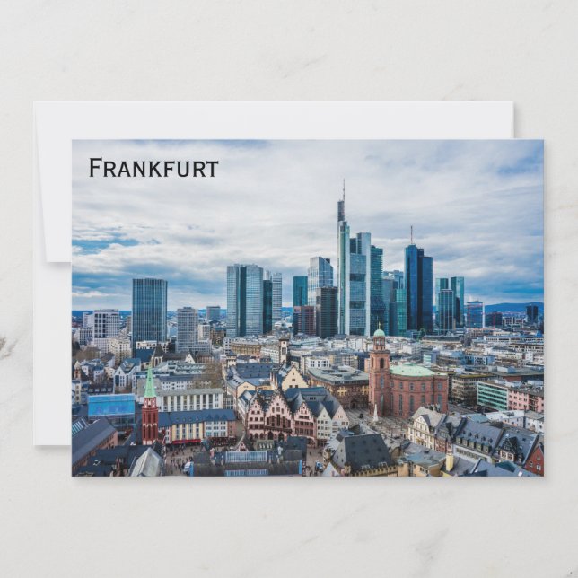 Frankfurt Germany City Skyline Photo Flat Card (Front)