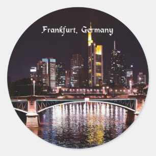 Frankfurt, Germany cityscape photograph Classic Round Sticker
