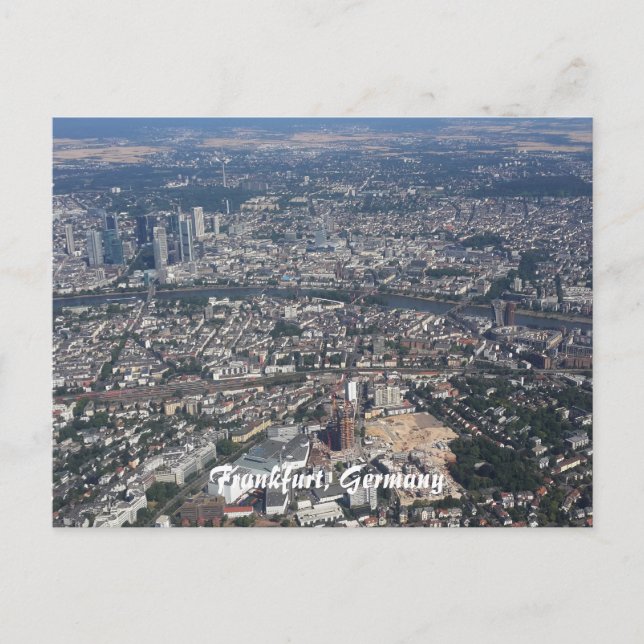 Frankfurt Germany From the Sky Postcard (Front)