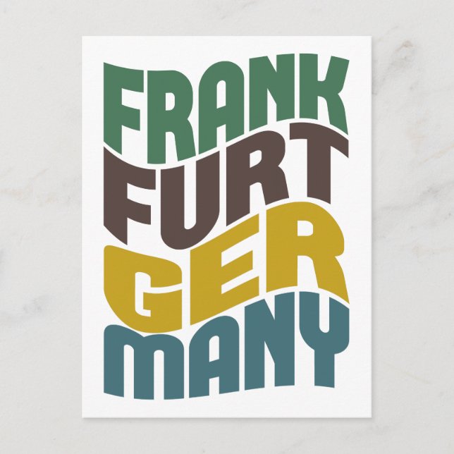 Frankfurt Germany Retro Wave Postcard (Front)
