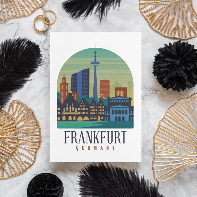Frankfurt Germany Skyline Architecture Postcard (Frankfurt Germany Skyline Postcard)