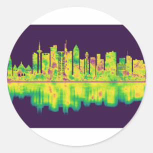 Frankfurt Germany Skyline Classic Round Sticker