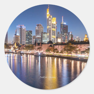 Frankfurt, Germany skyline, Classic Round Sticker
