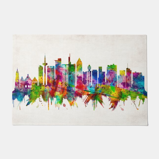 Frankfurt Germany Skyline Doormat (Front)