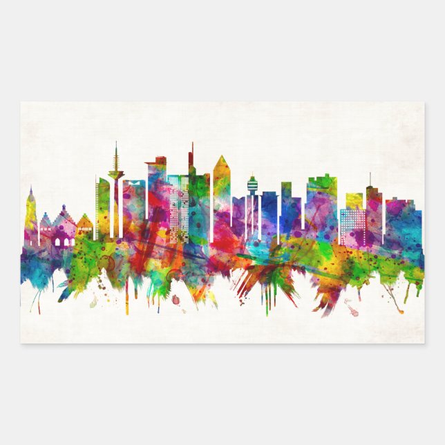 Frankfurt Germany Skyline Rectangular Sticker (Front)